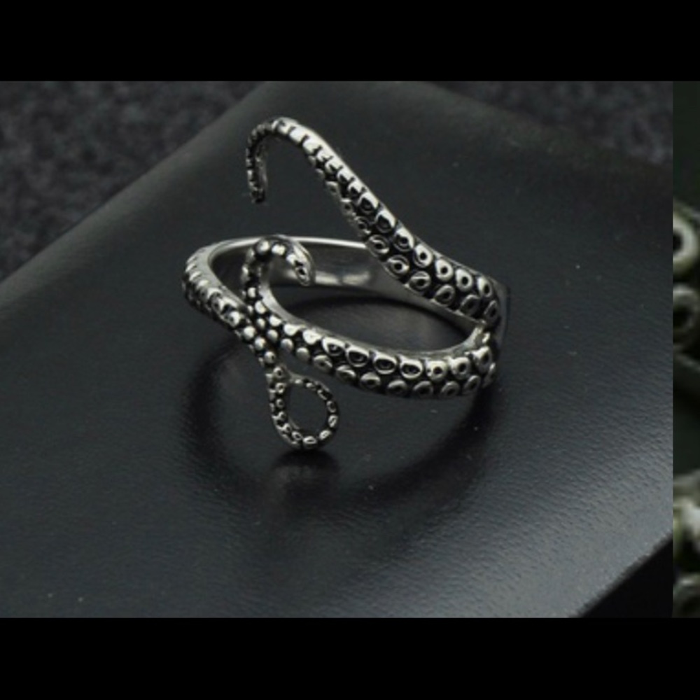 Octopus Adjustable Silver ring